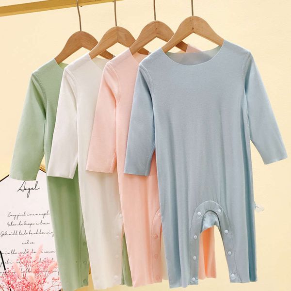 boneless modal one-piece baby clothes summer air conditioning thin pajamas ha climbing, White
boneless modal one-piece baby clothes summer air conditioning thin pajamas ha climbing, White