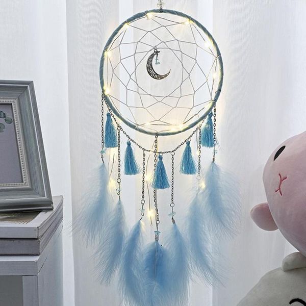 decorative objects & figurines creative moon tassel dream catcher with led light luminous dreamcatcher pendant hollow handmade wind chimes w
decorative objects & figurines creative moon tassel dream catcher with led light luminous dreamcatcher pendant hollow handmade wind chimes w