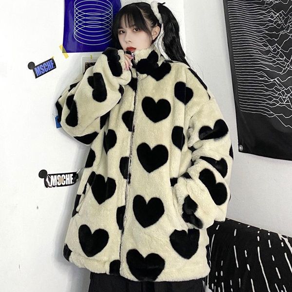 women's jackets autumn winter thick jacket female casual fashion lamb fluffy comfortable sweet korean loose heart pattern warm faux fur, Black;brown
women's jackets autumn winter thick jacket female casual fashion lamb fluffy comfortable sweet korean loose heart pattern warm faux fur, Black;brown