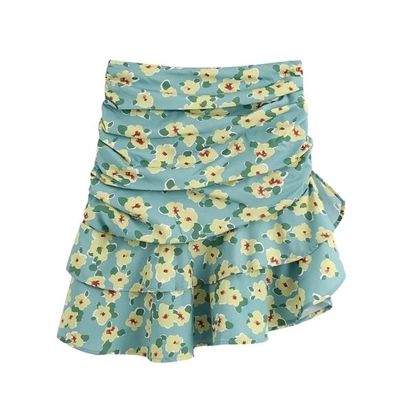 women chic fashion floral print ruffles mini skirt vintage high waist back zipper skirts casual faldas mujer 210531, Black
women chic fashion floral print ruffles mini skirt vintage high waist back zipper skirts casual faldas mujer 210531, Black