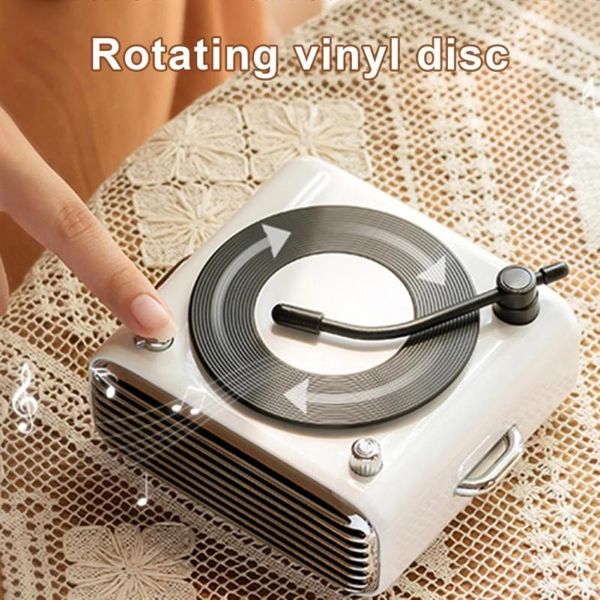 portable speakers retro wireless speaker bluetooth-compatible 5.0 vinyl record music player mini bluetooth high quality