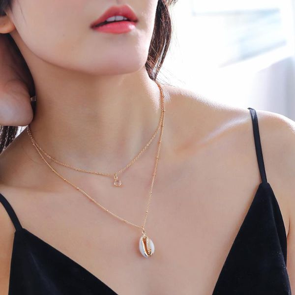 pendant necklaces european and american ornament women's multistory necklace natural shell fashion card neck, Silver
pendant necklaces european and american ornament women's multistory necklace natural shell fashion card neck, Silver