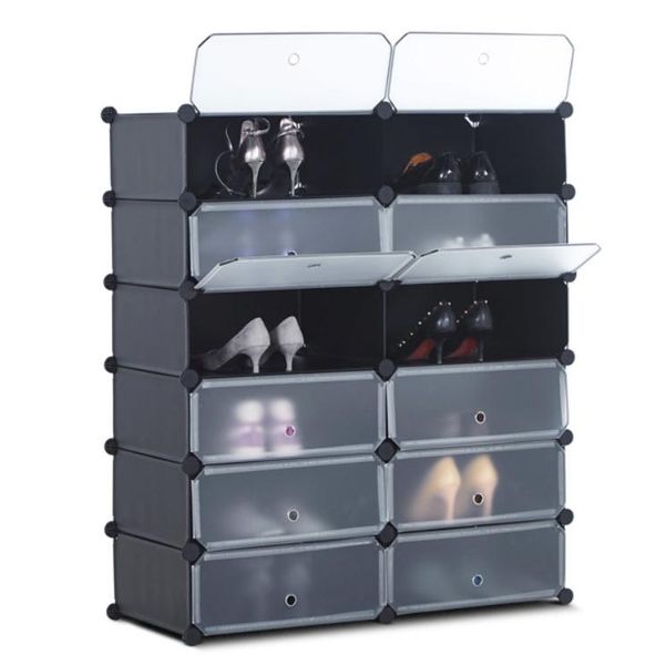 2021 shoe storage boxes portable 6-tier 12 cube organizer stackable plastic rack for space saving
2021 shoe storage boxes portable 6-tier 12 cube organizer stackable plastic rack for space saving