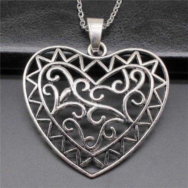 pendant necklaces 1 piece 72x65mm carved heart charms necklace for women drop supplier pendants female gift, Silver
pendant necklaces 1 piece 72x65mm carved heart charms necklace for women drop supplier pendants female gift, Silver