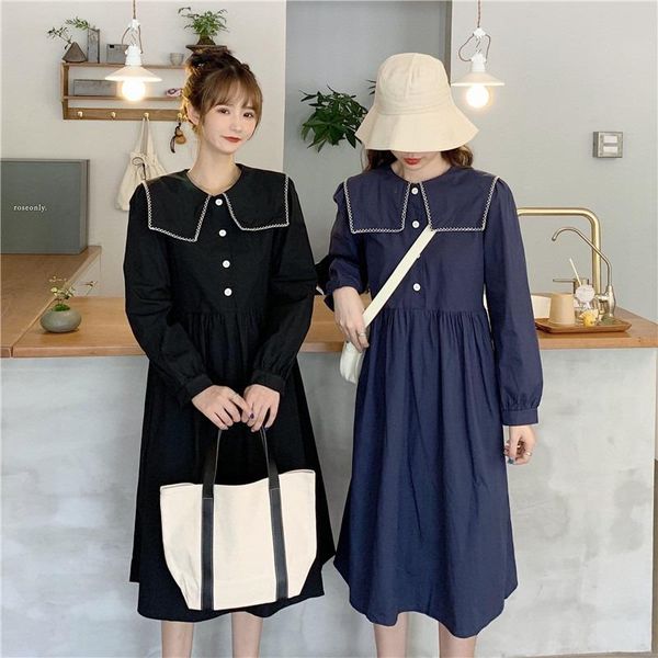 casual dresses japanese long sleeve small group autumn 2021 students age reduction show thin high waist loose medium length dress, Black;gray
casual dresses japanese long sleeve small group autumn 2021 students age reduction show thin high waist loose medium length dress, Black;gray