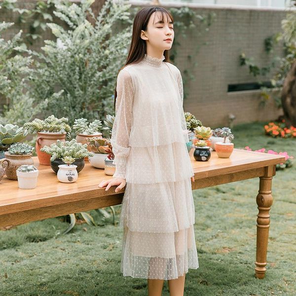 casual dresses fairy dress chic mesh tenes girls student mori girl japanese women harajuku long sleeve sweet, Black;gray
casual dresses fairy dress chic mesh tenes girls student mori girl japanese women harajuku long sleeve sweet, Black;gray