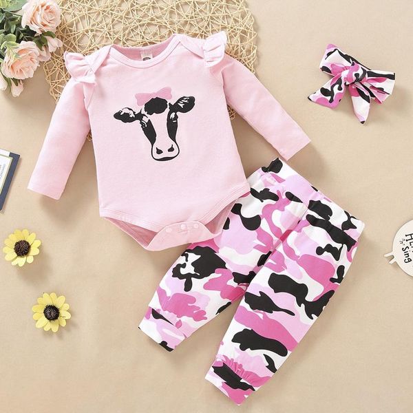 clothing sets dresses for girls born infant baby ruffle milk cow print romper bodysuit+camouflage pants set clothes vestidos, White
clothing sets dresses for girls born infant baby ruffle milk cow print romper bodysuit+camouflage pants set clothes vestidos, White
