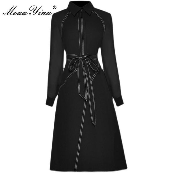 casual dresses moaayina fashion designer autumn black women's turn-down collar long sleeve single breasted ladies office dress, Black;gray
casual dresses moaayina fashion designer autumn black women's turn-down collar long sleeve single breasted ladies office dress, Black;gray