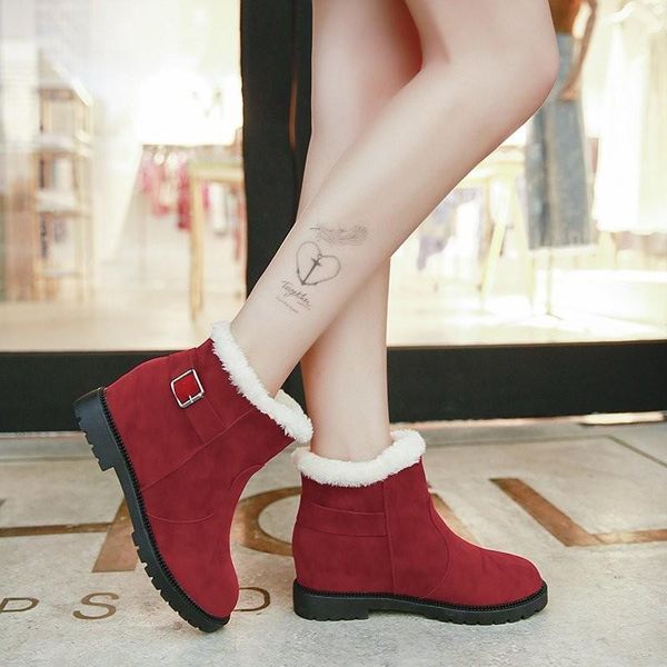 boots fashion suede women shoes winter warm buckle ankle for woman plush inside platform, Black
boots fashion suede women shoes winter warm buckle ankle for woman plush inside platform, Black