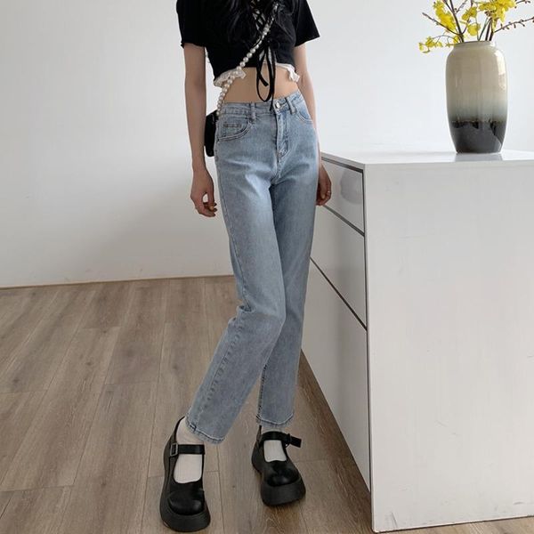 women's jeans ins restoring ancient ways the 2021 han edition show thin high waist women straight nine minutes of pants, Blue
women's jeans ins restoring ancient ways the 2021 han edition show thin high waist women straight nine minutes of pants, Blue