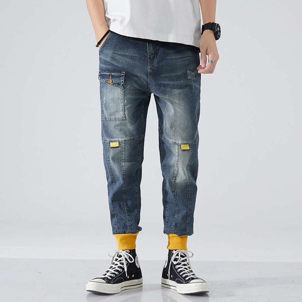 thin jeans spring new fashion brand loose legged harlan nine point casual elastic versatile men's pants, Blue
thin jeans spring new fashion brand loose legged harlan nine point casual elastic versatile men's pants, Blue