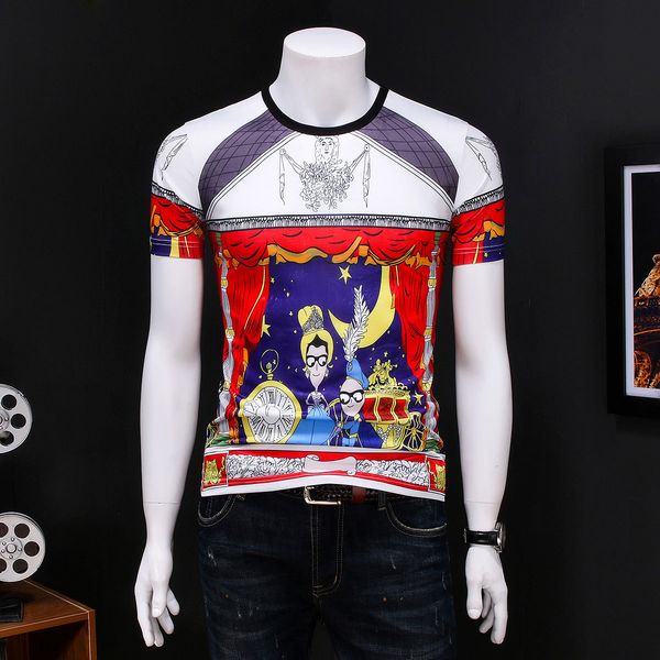 men's summer streetwear around the casual neck fashion short sleeve t-shirt impression t- shirt hombre club clothes party 8ypm, White
men's summer streetwear around the casual neck fashion short sleeve t-shirt impression t- shirt hombre club clothes party 8ypm, White