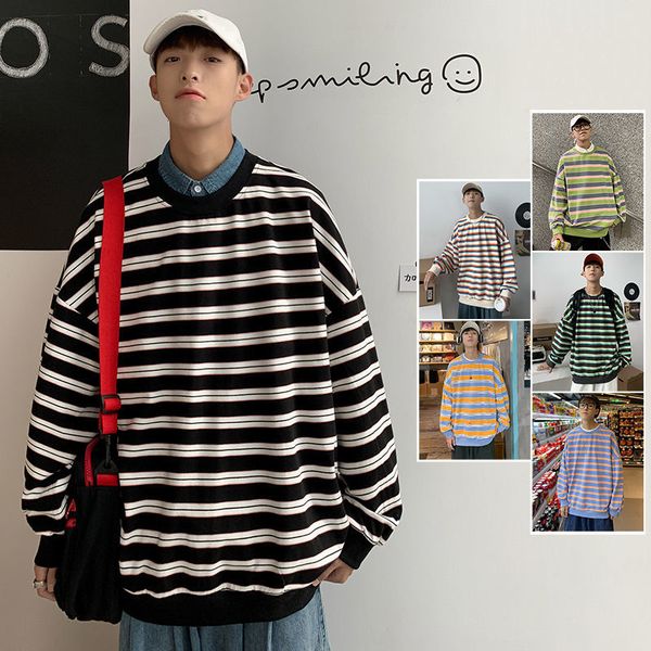 2021 new spring cotton striped hoodie men's fashion casual o-neck sweatshirt men streetwear korean loose hip-hop pullover hoodies mens, Black
2021 new spring cotton striped hoodie men's fashion casual o-neck sweatshirt men streetwear korean loose hip-hop pullover hoodies mens, Black