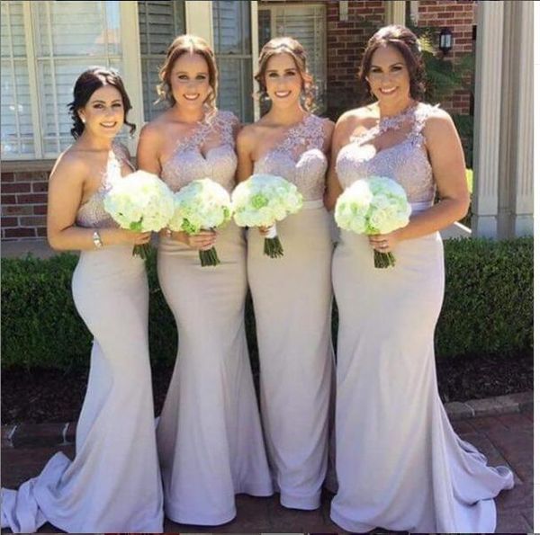 2021 mermaid bridesmaid dresses one shoulder lace applique beaded ribbon sweep train maid of honor gown vestido custom made wedding party, White;pink
2021 mermaid bridesmaid dresses one shoulder lace applique beaded ribbon sweep train maid of honor gown vestido custom made wedding party, White;pink