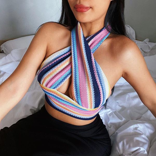 women's tanks & camis women tank cross deep v neck knit crop girls backless off shoulder summer beach stripe bandage vest, White
women's tanks & camis women tank cross deep v neck knit crop girls backless off shoulder summer beach stripe bandage vest, White