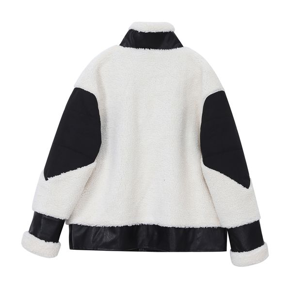 women's fur & faux moda preto branco cashmere outono inverno fofo cordeiro lã jaqueta feminina casaco com zÃper grosso quente solto cin, Black
women's fur & faux moda preto branco cashmere outono inverno fofo cordeiro lã jaqueta feminina casaco com zÃper grosso quente solto cin, Black