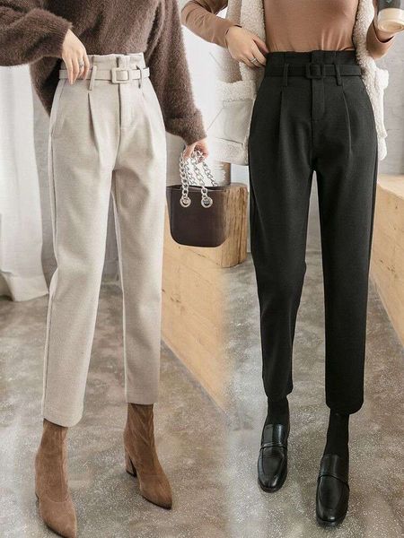 woolen women's high waist and thin autumn winter 2020 new style pipe suit straight tube harem radish plush pants, Black;white
woolen women's high waist and thin autumn winter 2020 new style pipe suit straight tube harem radish plush pants, Black;white