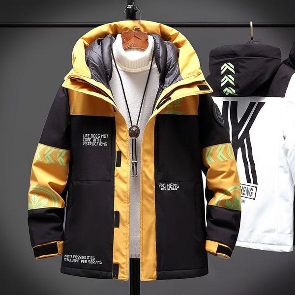men's down & parkas jacket men 2021 winter patchwork hooded fashion warm jackets waterproof soft shell windbreaker for, Black
men's down & parkas jacket men 2021 winter patchwork hooded fashion warm jackets waterproof soft shell windbreaker for, Black