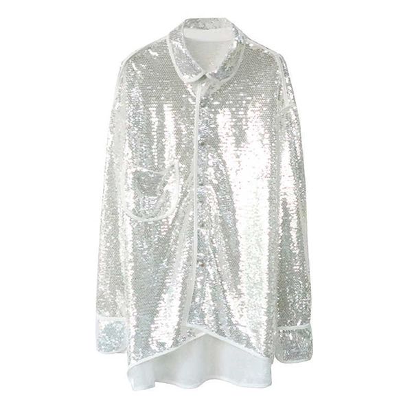 perhaps u women white black full sleeve solid turn down collar heavy work sequins blouse button pocket shirt b0537 210529
perhaps u women white black full sleeve solid turn down collar heavy work sequins blouse button pocket shirt b0537 210529