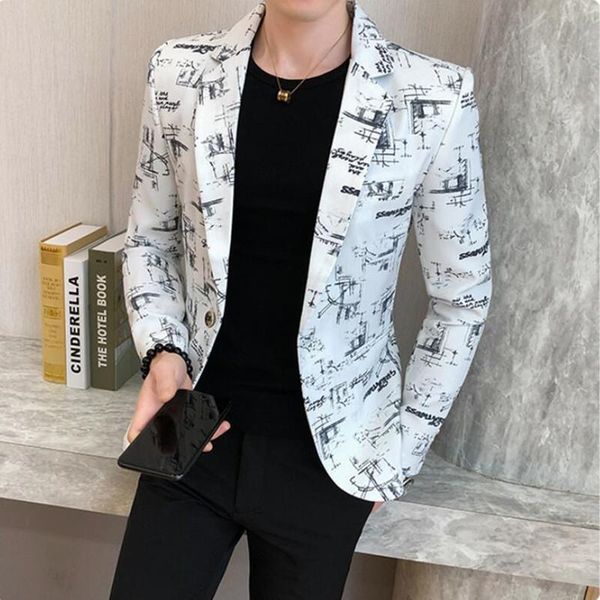 men's suits & blazers 2021 brand clothing fashion spring leisure business suit/male printing casual jacket size s-3xl, White;black
men's suits & blazers 2021 brand clothing fashion spring leisure business suit/male printing casual jacket size s-3xl, White;black