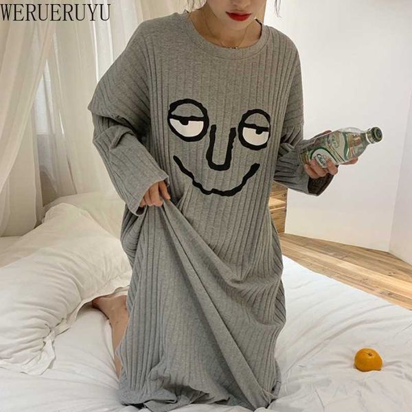 werueruyu plus size cotton nightdress women spring autumn nightgowns female long sleeve sleep dress women's nightshirt 210608, Black;red
werueruyu plus size cotton nightdress women spring autumn nightgowns female long sleeve sleep dress women's nightshirt 210608, Black;red