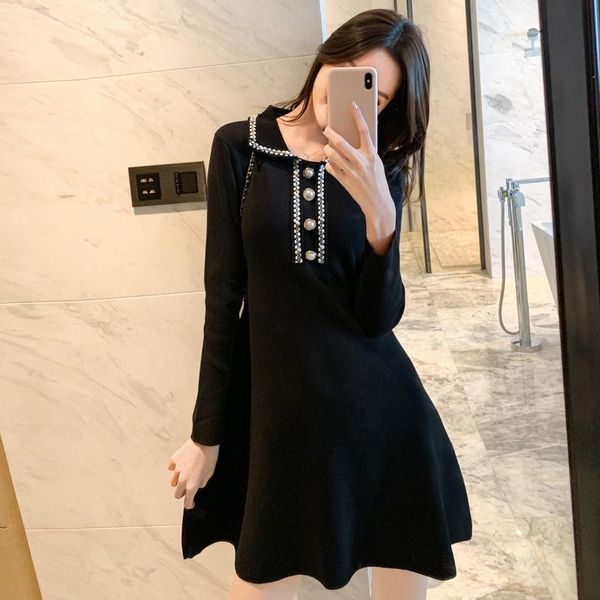 casual dresses women autumn winter sweater dress slim a-line long sleeve hit color turn-down collar buttons knee-length black knit robes, Black;gray
casual dresses women autumn winter sweater dress slim a-line long sleeve hit color turn-down collar buttons knee-length black knit robes, Black;gray