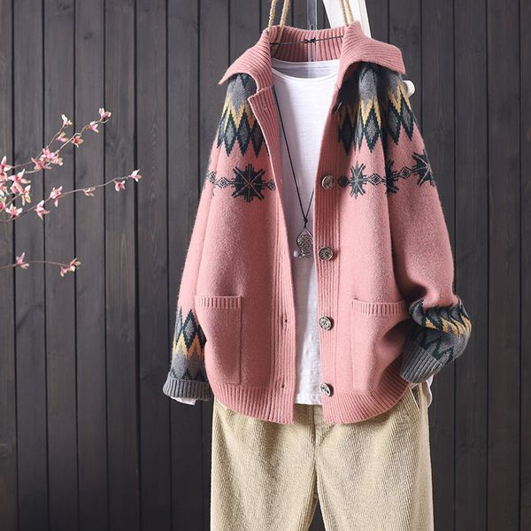 women's sweaters female sweater knitted with buttons, women's jacket long sleeves, knitting jacquard pocket for autumn and winter, White;black
women's sweaters female sweater knitted with buttons, women's jacket long sleeves, knitting jacquard pocket for autumn and winter, White;black