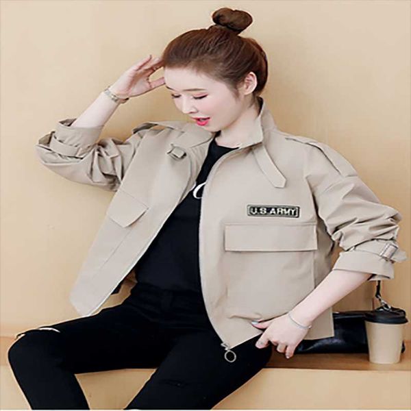 women's jackets 2021 spring and autumn small overalls short windbreaker all-match casual jacket coat women, Black;brown
women's jackets 2021 spring and autumn small overalls short windbreaker all-match casual jacket coat women, Black;brown