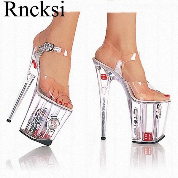 sandals rncksi women sandal shoes 20cm high heel platforms pole dance/performance /star /model, party / wedding, Black 
sandals rncksi women sandal shoes 20cm high heel platforms pole dance/performance /star /model, party / wedding, Black