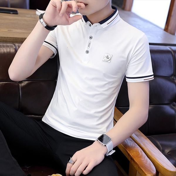 solid color shirts summer men polos short sleeve turn over collar casual business slim shirt brand male clothing, White;black
solid color shirts summer men polos short sleeve turn over collar casual business slim shirt brand male clothing, White;black