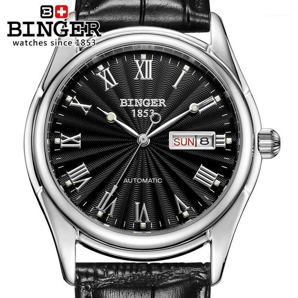switzerland watches men wristwatches binger luminous mechanical leather strap waterproof b106-5, Slivery;brown
switzerland watches men wristwatches binger luminous mechanical leather strap waterproof b106-5, Slivery;brown