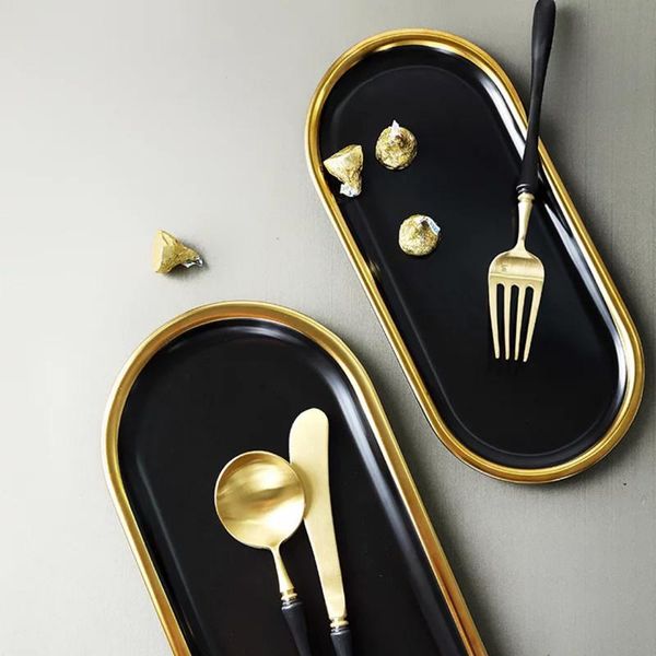 dishes & plates nordic style black gold rim ceramic storage plate jewelry tray cake dessert
dishes & plates nordic style black gold rim ceramic storage plate jewelry tray cake dessert