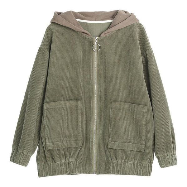 women's jackets corduroy women jacket 2021 autumn winter hooded single breasted solid color pockets loose coat, Black;brown
women's jackets corduroy women jacket 2021 autumn winter hooded single breasted solid color pockets loose coat, Black;brown
