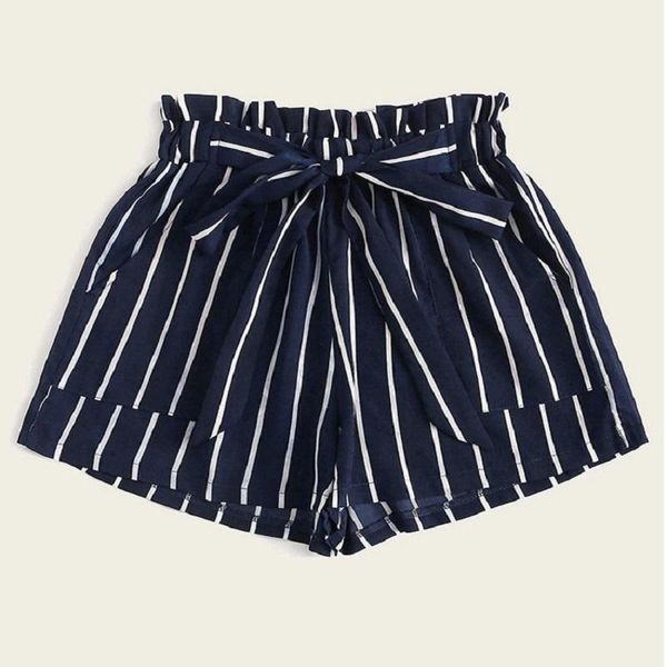 women's shorts fashion striped belted summer casual short trousers cute women high waist sashes ladies wide leg pants, White;black
women's shorts fashion striped belted summer casual short trousers cute women high waist sashes ladies wide leg pants, White;black