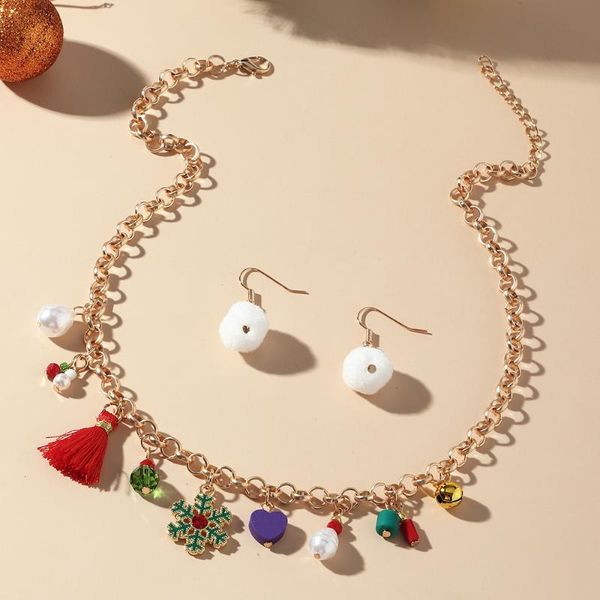 earrings & necklace winter fashion colorful christmas and earring set for women crystal bead simulated pearl pompom pendant, Silver
earrings & necklace winter fashion colorful christmas and earring set for women crystal bead simulated pearl pompom pendant, Silver