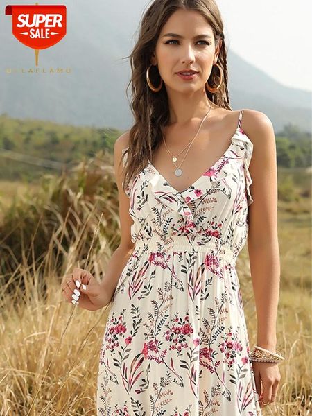 bohemian print ruffled spaghetti straps v-neck women long dress loose swing female dress high waist floral ladies elegant #2z9x, White;black
bohemian print ruffled spaghetti straps v-neck women long dress loose swing female dress high waist floral ladies elegant #2z9x, White;black