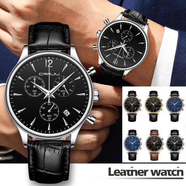 wristwatches crrju classic style men's watch, fashion sports high-end waterproof business leather watch, Slivery;brown
wristwatches crrju classic style men's watch, fashion sports high-end waterproof business leather watch, Slivery;brown