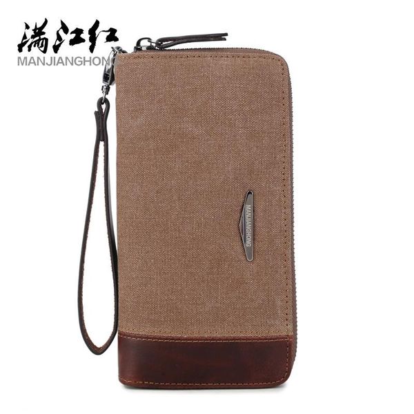 wallets manjianghong high-end men's canvas long wallet casual multi-card business wild hand bag fashion simple purse, Red;black
wallets manjianghong high-end men's canvas long wallet casual multi-card business wild hand bag fashion simple purse, Red;black