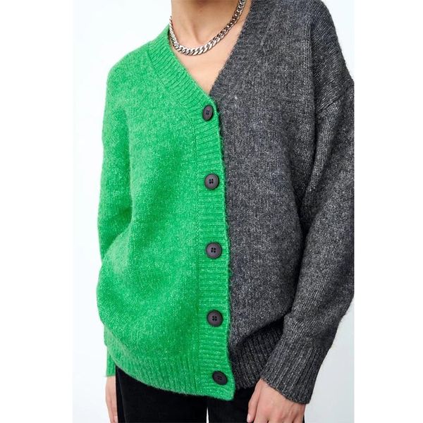 women's knits & tees yenkye winter women color combination knit cardigan sweater mujer long sleeve v neck oversize coat, White
women's knits & tees yenkye winter women color combination knit cardigan sweater mujer long sleeve v neck oversize coat, White