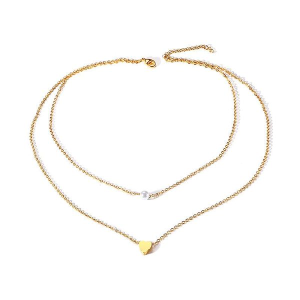 chokers korean-style stainless steel jewelry heart-shaped double-layer clavicle chain, Golden;silver
chokers korean-style stainless steel jewelry heart-shaped double-layer clavicle chain, Golden;silver