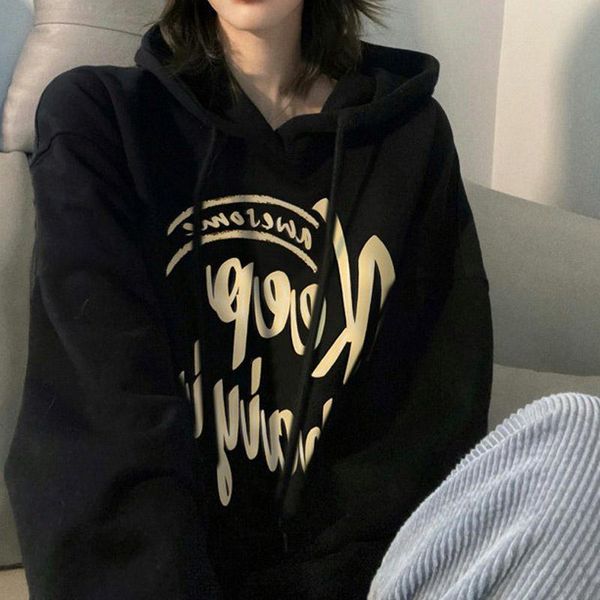 women's hoodies & sweatshirts women harajuku korean version letter print long sleeve loose oversized streetwear hooded sweatshirt stude, Black
women's hoodies & sweatshirts women harajuku korean version letter print long sleeve loose oversized streetwear hooded sweatshirt stude, Black