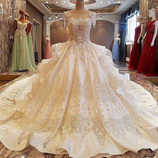 luxury wedding dresses real ps lace beading tassels sparkle crystals princess ball gown cathedral train bridal gowns dubai arabic al8788, White
luxury wedding dresses real ps lace beading tassels sparkle crystals princess ball gown cathedral train bridal gowns dubai arabic al8788, White