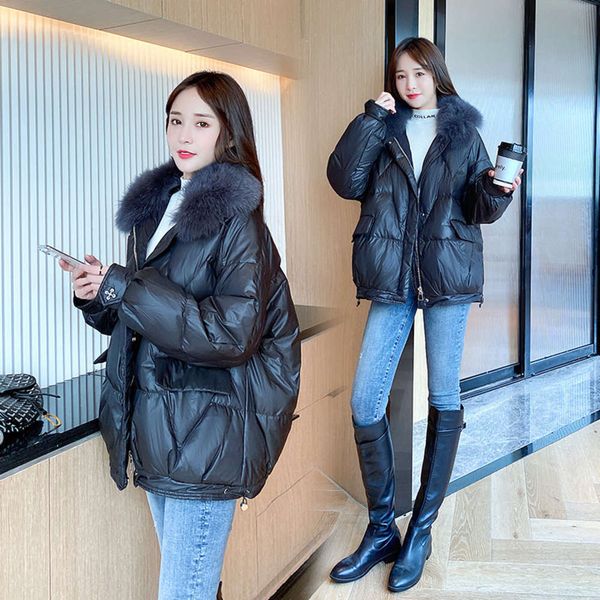 cotton detachable collar, jacket with short large wool padded women's loose and thickened bread jacket, new small, Black
cotton detachable collar, jacket with short large wool padded women's loose and thickened bread jacket, new small, Black
