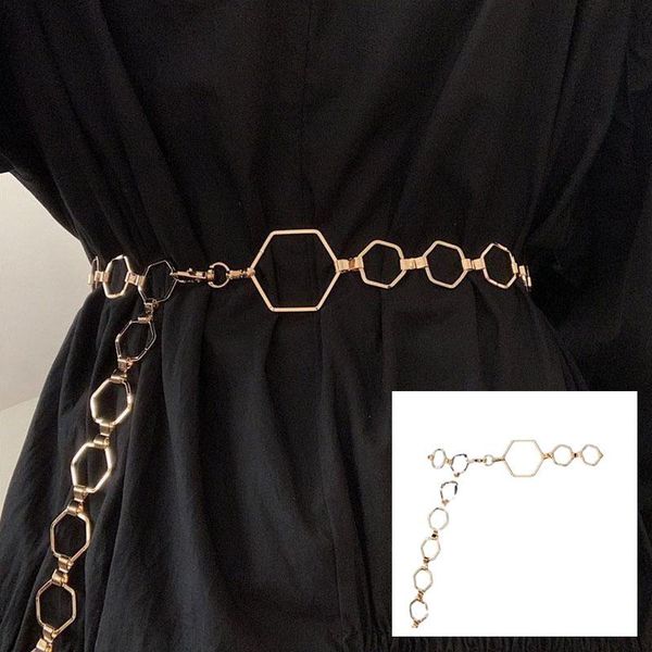 belts women waistband narrow waist chain metal hip hop punk hollow hexagonal belt clothes decoration gold long tassel, Black;brown
belts women waistband narrow waist chain metal hip hop punk hollow hexagonal belt clothes decoration gold long tassel, Black;brown