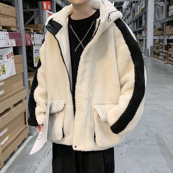 autumn and winter cashmere men's korean style loose hooded couple cotton padded jacket woolen clothes, Black;brown
autumn and winter cashmere men's korean style loose hooded couple cotton padded jacket woolen clothes, Black;brown