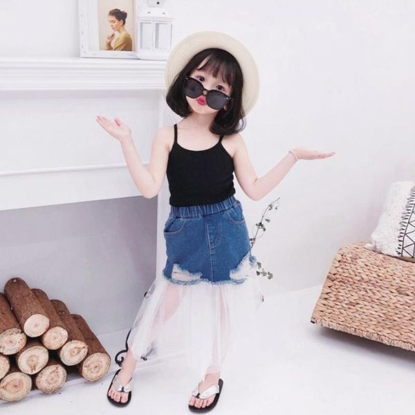 skirts fashion girls mesh spliced denim skirt summer kids fishtail gauze for 1-6years modis children's tutu jean y1563, Blue
skirts fashion girls mesh spliced denim skirt summer kids fishtail gauze for 1-6years modis children's tutu jean y1563, Blue