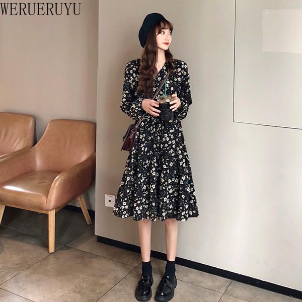casual dresses werueruyu elegant women floral print dress 2021 spring autumn female long sleeve pleated chiffon vintage a-line, Black;gray
casual dresses werueruyu elegant women floral print dress 2021 spring autumn female long sleeve pleated chiffon vintage a-line, Black;gray