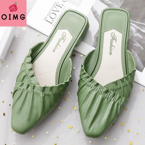 oimg summer new lady slides baotou semi-slippers women wear pointed flat-bottomed fashion lazy slippers women shoes, Black
oimg summer new lady slides baotou semi-slippers women wear pointed flat-bottomed fashion lazy slippers women shoes, Black