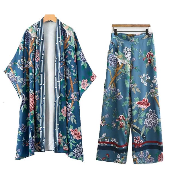 female costume early autumn new printing matching kimono cardigan sun protection clothes + baggy pants leg parts tj8e, Gray
female costume early autumn new printing matching kimono cardigan sun protection clothes + baggy pants leg parts tj8e, Gray