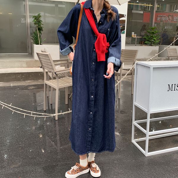new 2021 women denim shirt spring autumn casual vintage single breasted streetwear blue loose long e157, Black;gray
new 2021 women denim shirt spring autumn casual vintage single breasted streetwear blue loose long e157, Black;gray
